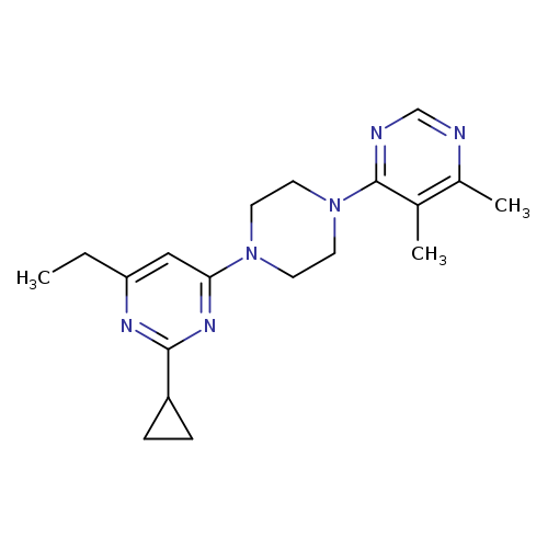 2-cyclopropyl-4-[4-(5,6-dimethylpyrimidin-4-yl)piperazin-1-yl]-6-ethylpyrimidine