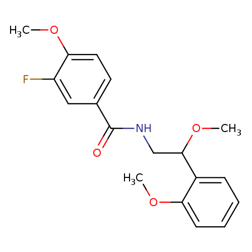 3-fluoro-4-methoxy-N-[2-methoxy-2-(2-methoxyphenyl)ethyl]benzamide
