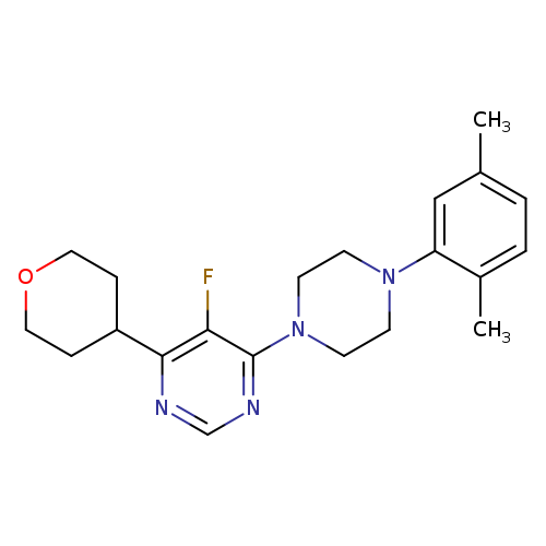 4-[4-(2,5-dimethylphenyl)piperazin-1-yl]-5-fluoro-6-(oxan-4-yl)pyrimidine