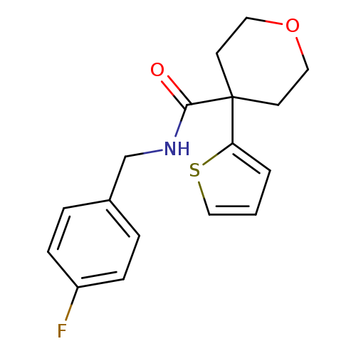 N-[(4-fluorophenyl)methyl]-4-(thiophen-2-yl)oxane-4-carboxamide