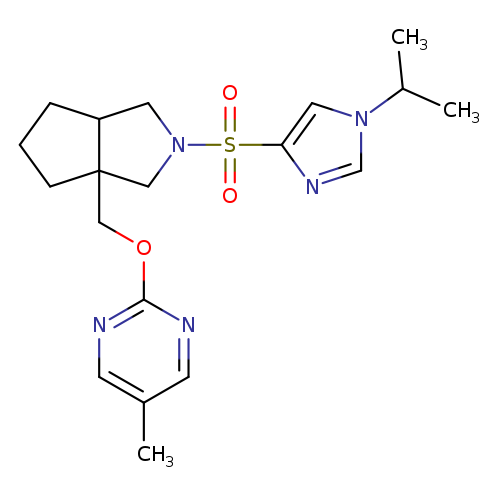 5-methyl-2-[(2-{[1-(propan-2-yl)-1H-imidazol-4-yl]sulfonyl}-octahydrocyclopenta[c]pyrrol-3a-yl)methoxy]pyrimidine