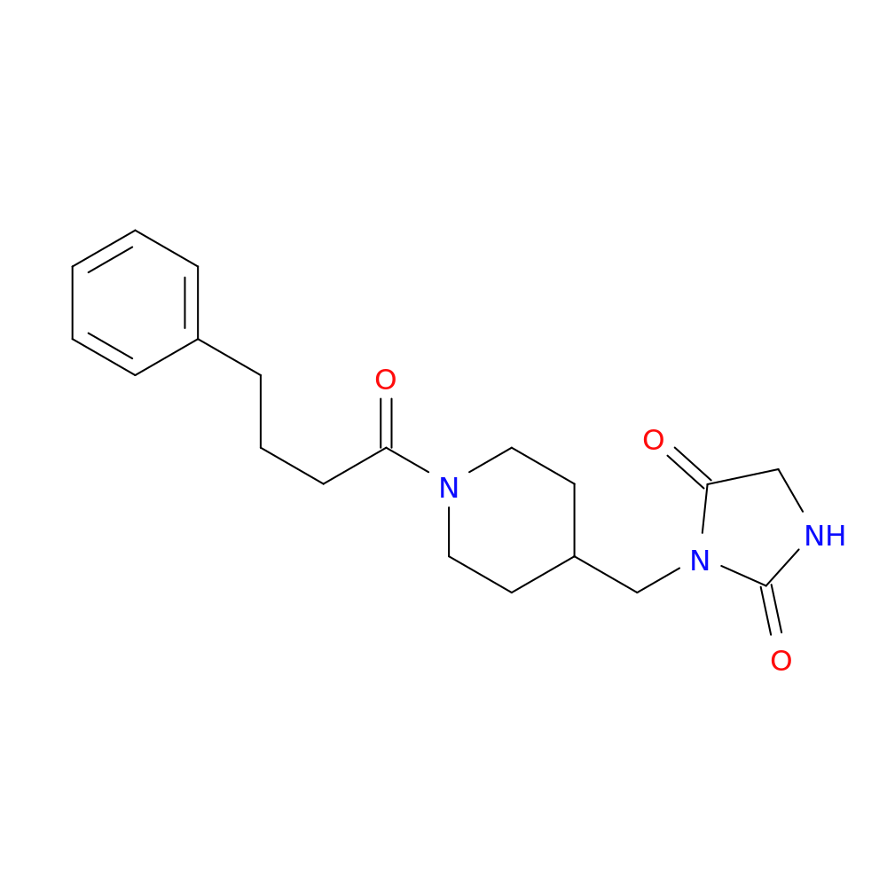 3-{[1-(4-phenylbutanoyl)piperidin-4-yl]methyl}imidazolidine-2,4-dione