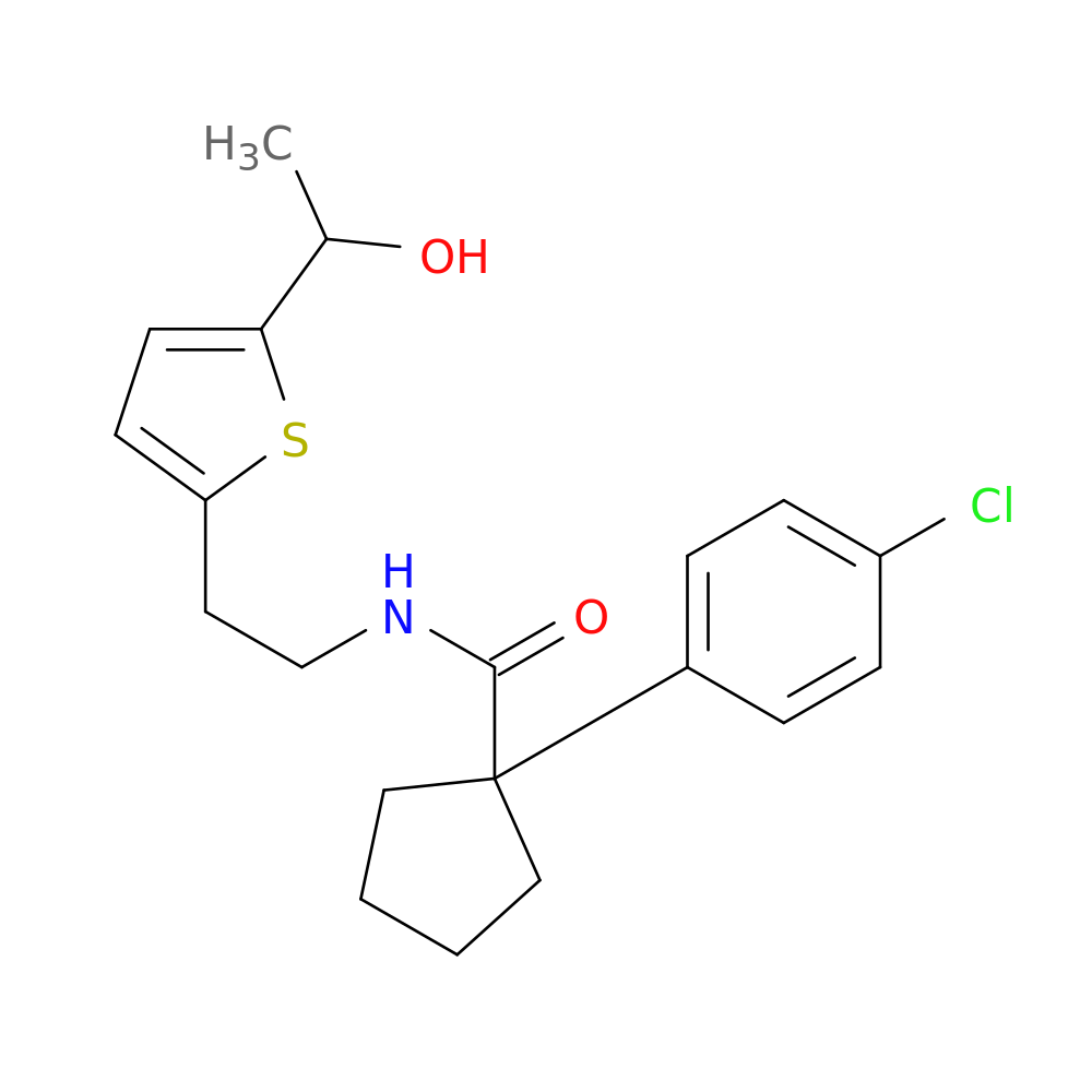 1-(4-chlorophenyl)-N-{2-[5-(1-hydroxyethyl)thiophen-2-yl]ethyl}cyclopentane-1-carboxamide
