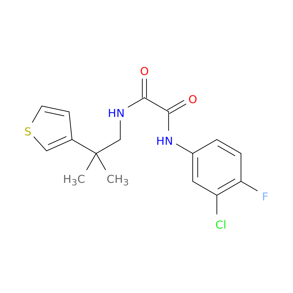 N'-(3-chloro-4-fluorophenyl)-N-[2-methyl-2-(thiophen-3-yl)propyl]ethanediamide