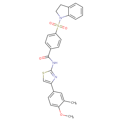 4-(2,3-dihydro-1H-indole-1-sulfonyl)-N-[4-(4-methoxy-3-methylphenyl)-1,3-thiazol-2-yl]benzamide