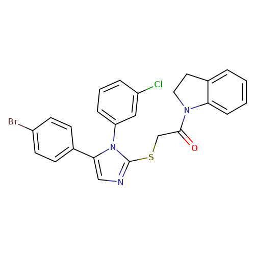 2-{[5-(4-bromophenyl)-1-(3-chlorophenyl)-1H-imidazol-2-yl]sulfanyl}-1-(2,3-dihydro-1H-indol-1-yl)ethan-1-one