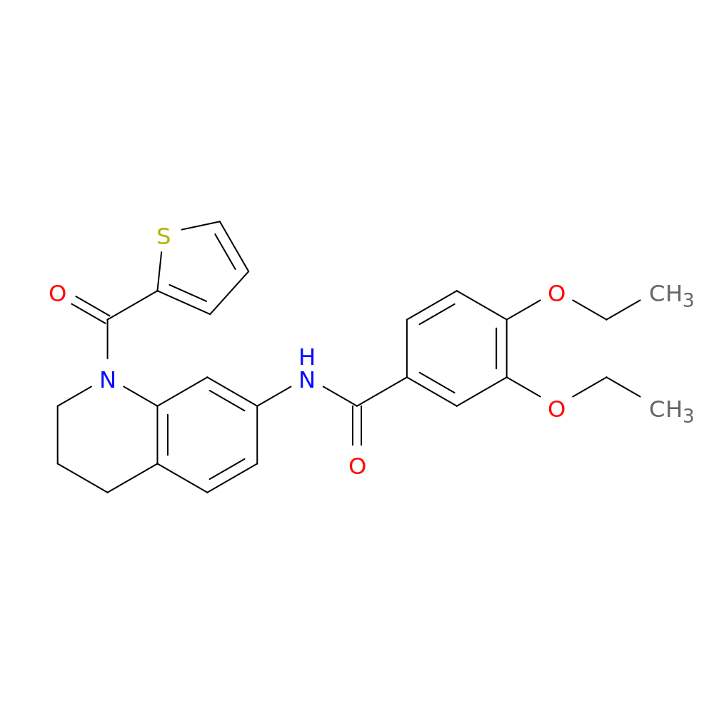 3,4-diethoxy-N-[1-(thiophene-2-carbonyl)-1,2,3,4-tetrahydroquinolin-7-yl]benzamide