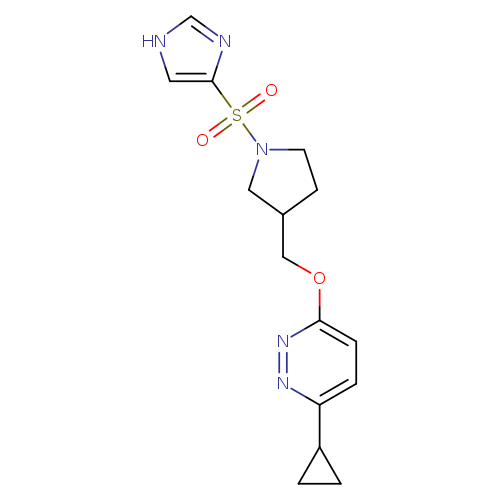 3-cyclopropyl-6-{[1-(1H-imidazole-4-sulfonyl)pyrrolidin-3-yl]methoxy}pyridazine