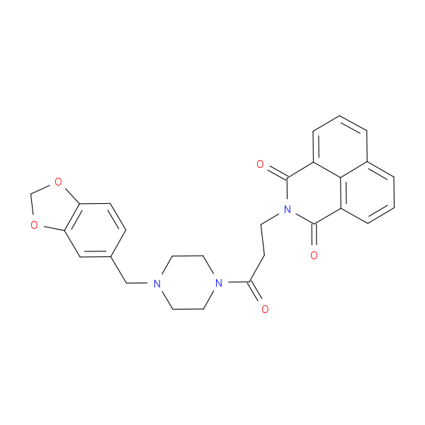 3-(3-{4-[(2H-1,3-benzodioxol-5-yl)methyl]piperazin-1-yl}-3-oxopropyl)-3-azatricyclo[7.3.1.0^{5,13}]trideca-1(12),5,7,9(13),10-pentaene-2,4-dione