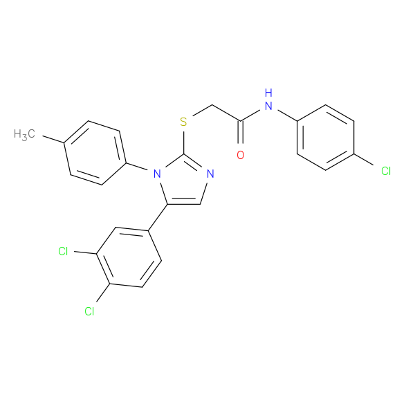 N-(4-chlorophenyl)-2-{[5-(3,4-dichlorophenyl)-1-(4-methylphenyl)-1H-imidazol-2-yl]sulfanyl}acetamide