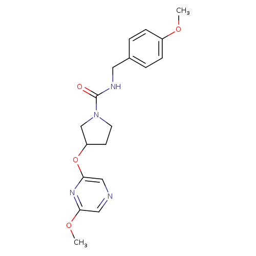 N-[(4-methoxyphenyl)methyl]-3-[(6-methoxypyrazin-2-yl)oxy]pyrrolidine-1-carboxamide
