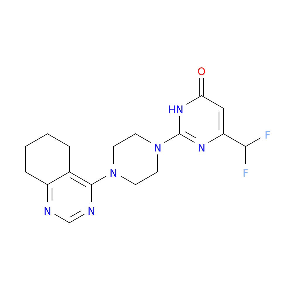 6-(difluoromethyl)-2-[4-(5,6,7,8-tetrahydroquinazolin-4-yl)piperazin-1-yl]-3,4-dihydropyrimidin-4-one