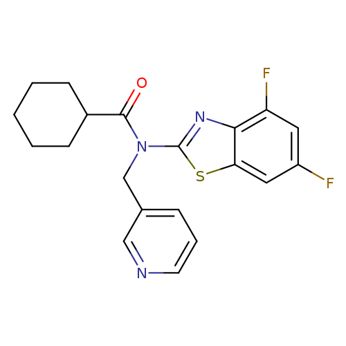 N-(4,6-difluoro-1,3-benzothiazol-2-yl)-N-[(pyridin-3-yl)methyl]cyclohexanecarboxamide