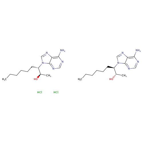 erythro-9-(2-Hydroxy-3-nonyl)adenine  hydrochloride,  erythro-9-Amino-β-hexyl-α-methyl-9H-purine-9-ethanol  hydrochloride