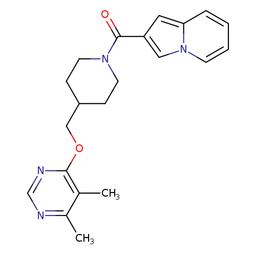 2-(4-{[(5,6-dimethylpyrimidin-4-yl)oxy]methyl}piperidine-1-carbonyl)indolizine