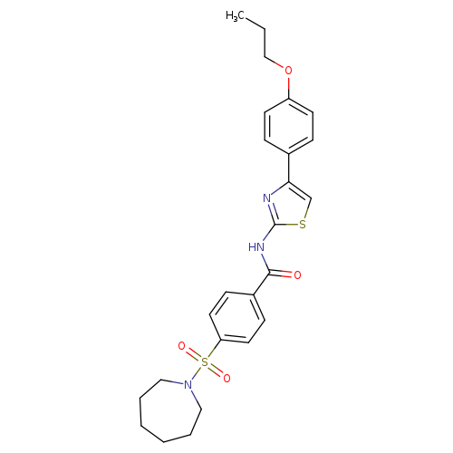 4-(azepane-1-sulfonyl)-N-[4-(4-propoxyphenyl)-1,3-thiazol-2-yl]benzamide