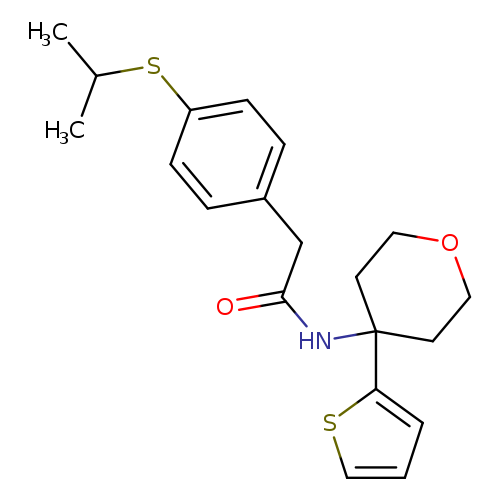 2-[4-(propan-2-ylsulfanyl)phenyl]-N-[4-(thiophen-2-yl)oxan-4-yl]acetamide