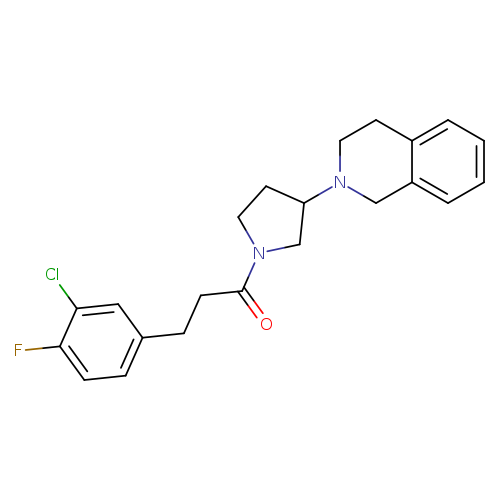 3-(3-chloro-4-fluorophenyl)-1-[3-(1,2,3,4-tetrahydroisoquinolin-2-yl)pyrrolidin-1-yl]propan-1-one