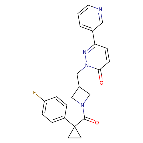 2-({1-[1-(4-fluorophenyl)cyclopropanecarbonyl]azetidin-3-yl}methyl)-6-(pyridin-3-yl)-2,3-dihydropyridazin-3-one